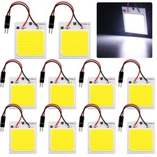 Grandview Cob 10-pack 48-smd Dc12v Led Panel Dome Lamp Auto 48smd-10p White