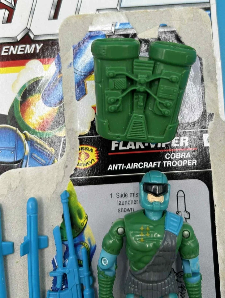 Figura de acción GI Joe 1992 Flak-Viper vintage ARAH 100 % completa con tarjeta de archivo Foto 3 de 4