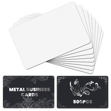 AceSubli 500 PCS Sublimation Business Card Blanks Bulk Metal Double Sided Alumin