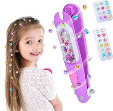 Hair Gem Stamper Kit,Bling Hair Jewels for Girls, Hair Styling Tool with Reusabl