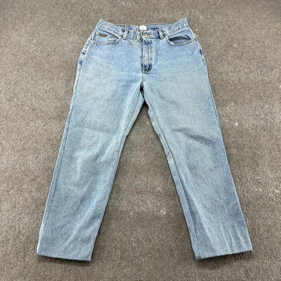 VINTAGE Calvin Klein Jeans Womens 12 Blue Mom Tapered Distressed Light Wash Y2K