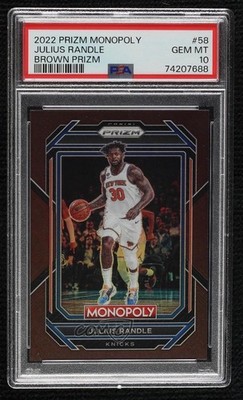 2022-23 Panini Prizm Monopoly Brown 84/249 Julius Randle #58 PSA 10 GEM MT lz7