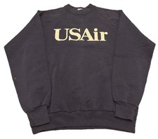 Vintage Jerzees USAir Plane Airways Crewneck Sweatshirt Size L 80  s Retro