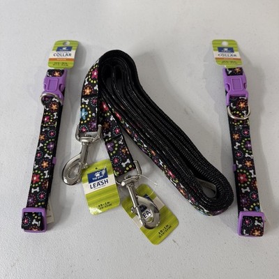 Dog Collar And Leash Set, Medium Size Dog 14-20in With 4  Leash NWT  Set Of 2