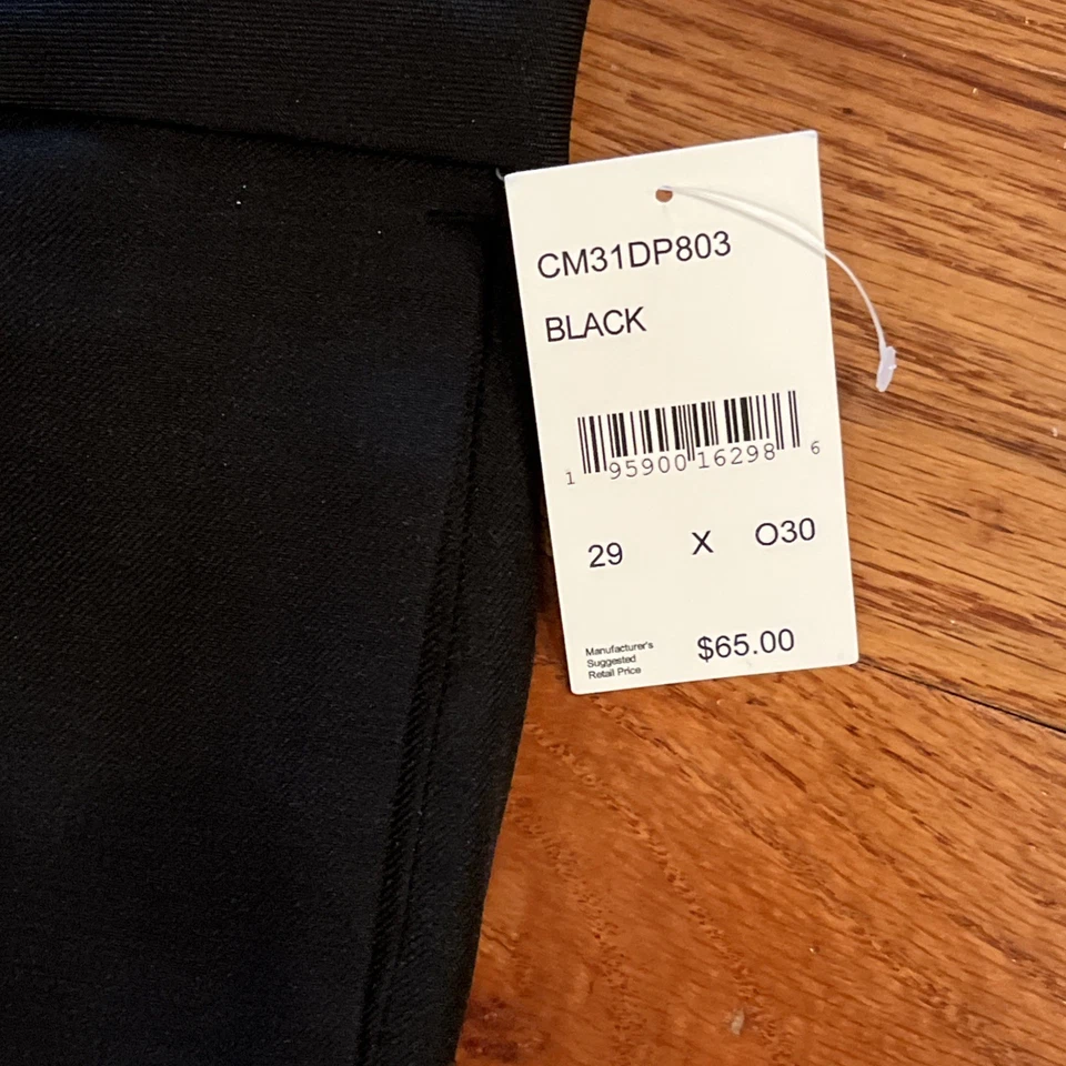 NWT Chaps Men’s Black Dress Pants Slim Fit Easy Care Comfort Fit Size 29x30 - Image 4 of 4
