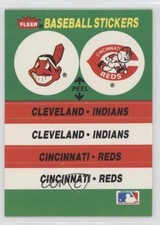 1988 Fleer Team Stickers Inserts ( Back) Cleveland Indians Cincinnati Reds 04rl
