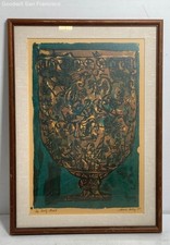 Vintage Mid-Century MCM 1955 Offset Lithograph THE HOLY GRAIL (1955) Sarah Miley