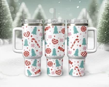 Retro Christmas SVG 40oz Tumbler Wrap Winter Merry Christmas Cup Digital File