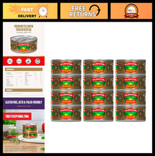 Premium Yellowfin Tuna in Olive Oil - Wild Caught, Solid Light, 5oz Cans 12 Pac