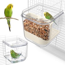 No Mess Automatic Bird Feeder with Hooks Hanging,2 in 1 Bird Bath for Cage,Mu...