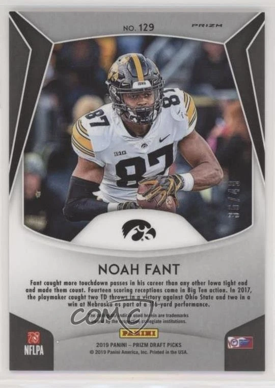 2019 Panini Prizm Draft Draft Picks Mojo Prizm /49 Noah Fant #129 Rookie RC - Image 2 of 2