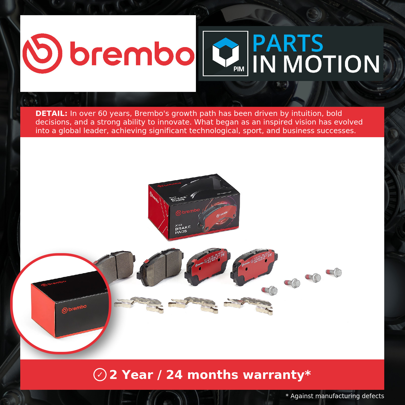 Front Brake Pad Set Fits Ford Fiesta Mazda 2 BREMBO - Image 3