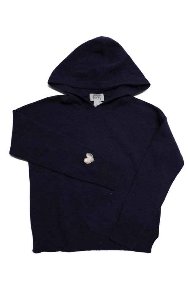 Otoño Cachemira Niños Niñas Mezcla de Lana Suéter con Capucha Púrpura Talla 12 Foto 2 de 4