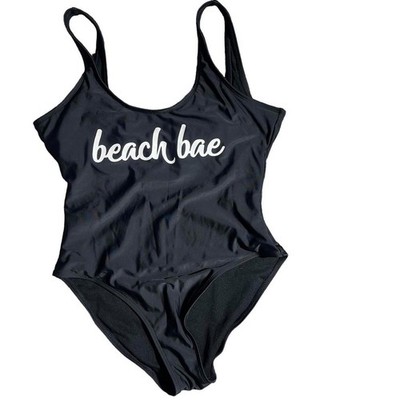 Medium Beach Black Beach Babe one piece bathing suite. Measurements in pictures.