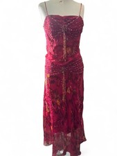 Sue Wong Nocturne hot pink silk rayon fairy beaded dress