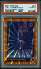 Jonathan Kuminga 2021 Donruss Holo Orange Laser Rated Rookie RC #240 PSA 10
