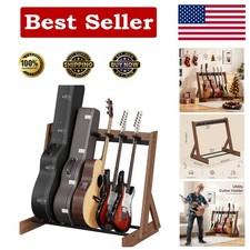 Guitar Stand, Hardwood Guitar Rack for Multiple Instruments, Multi-Guitar Sto...