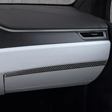 Glove Box Trim Strip For Tesla Model X S 12-20 Real Carbon Fiber Decal Cover
