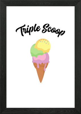 Ice Cream Triple Scoop Gerahmtes Wandbild Poster Leinwanddruck Bild