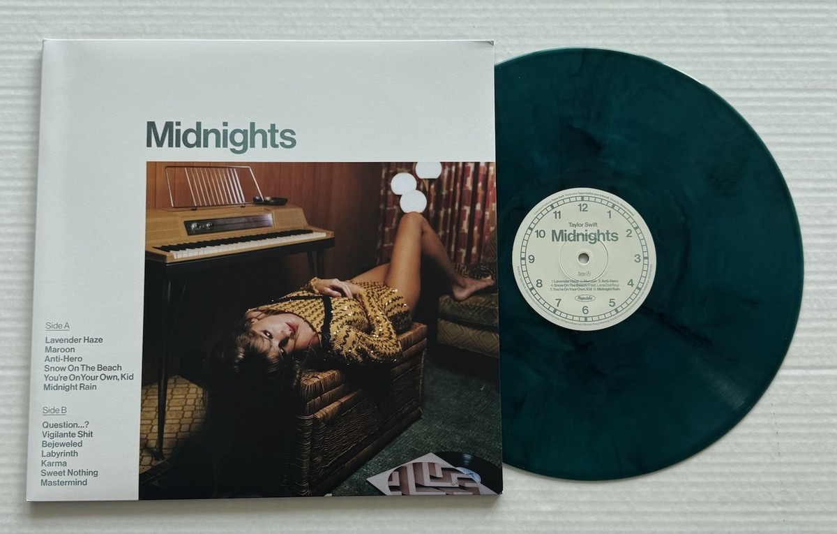 Taylor Swift Signed Midnights Jade Green Vinyl JSA COA Eras Tour 