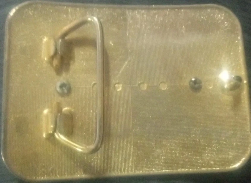 Floral Design with Stone Gold Tone WESTERN BELT BUCKLE Vintage - Image 3 of 4