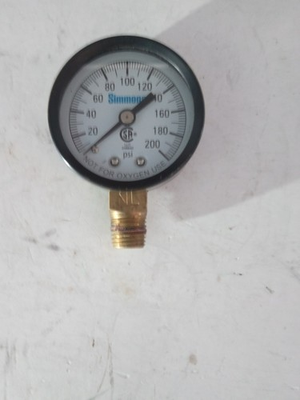 #ad Simmons 1306 Well Pressure Gauge Air Steam or Water 200 psi 1 4quot; Connection New $10.98