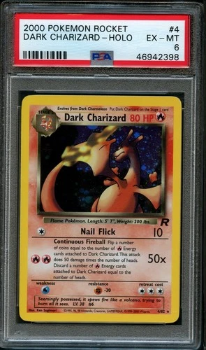 2000 POKEMON ROCKET #4 DARK CHARIZARD-HOLO PSA 6