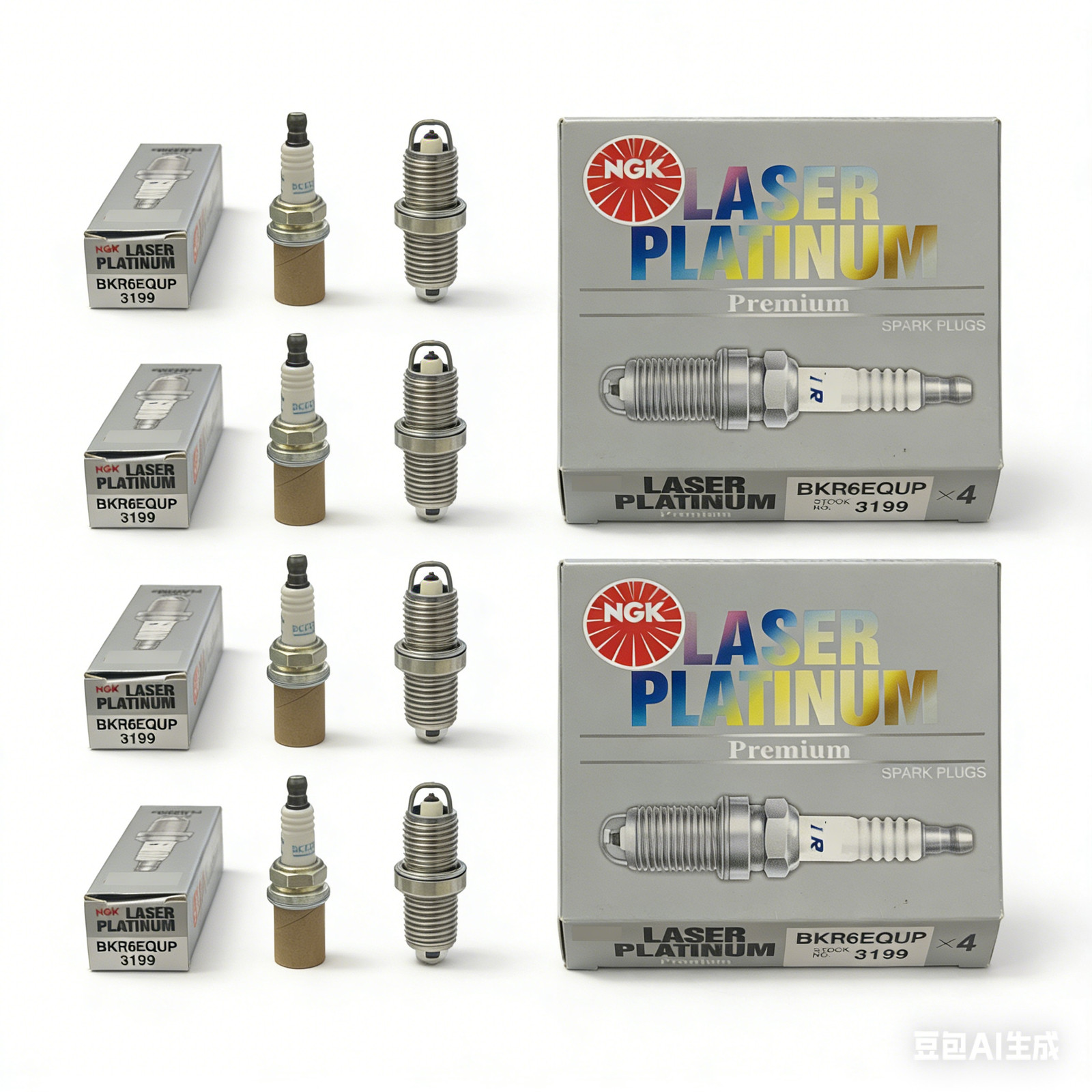New Mini Cooper R50 R52 R53 R55 R56 L4 1.6L Set of 8 Spark Plugs NGK BKR6EQUP