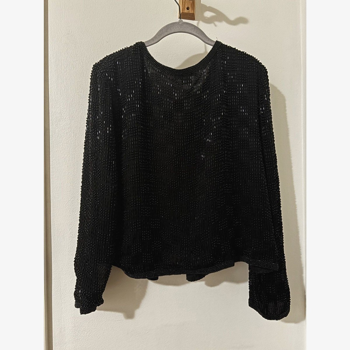 Vintage 100% Silk Hand Beaded Jacket Gopal Luxury Whimsigoth Fairygrunge View 2