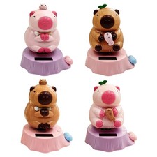 1x Solar Powered Swinging Capybara Solar Dancing Figure Toy For Car Dashboard