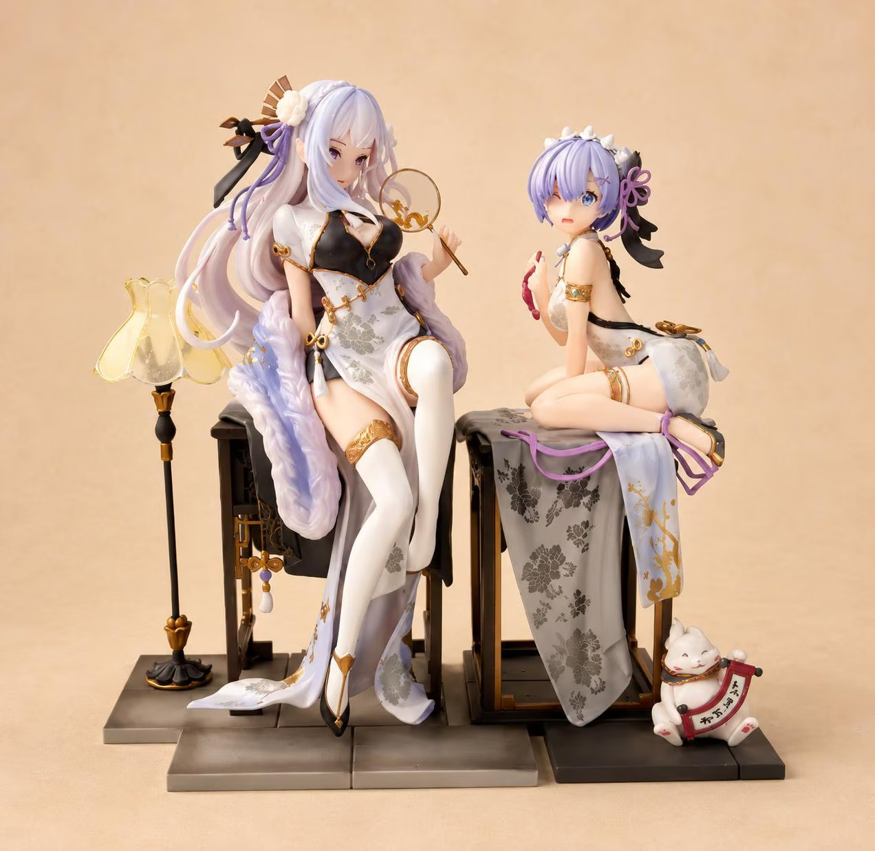Figurine de collection Rem & Emilia Chinoiserie 23cm, le cadeau parfait en PVC pour fan de manga