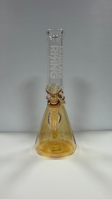 11" Phoenix Rising American made waterpipe - Yellow bong