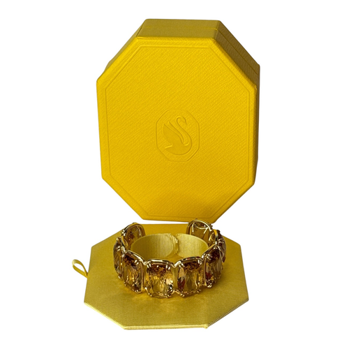 Brazalete Swarovski Harmonia cristales flotantes de gran tamaño, tono dorado L - Imagen 2 de 9