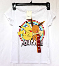 NEW Youth Pokemon Pikachu Eevee tagless short sleeve shirt, Choose Your Size