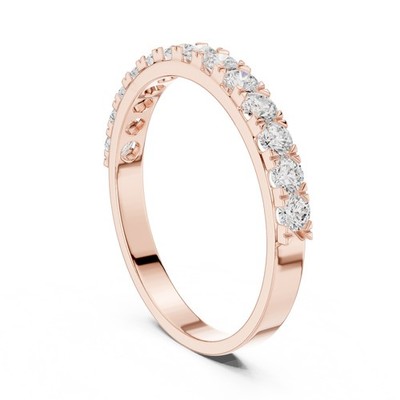 13pc Diamond Half Eternity Ring Women Bridal Wedding Jewelry 14K Gold Over C420
