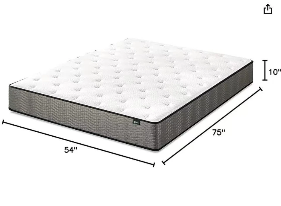 Colchón de espuma viscoelástica firme Zinus tamaño completo de 10 pulgadas con cubierta extraíble Foto 2 de 4