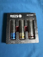 Matco 17mm 19mm 21mm 3 Piece 12 Drive Thin Wall Impact Socket Set- Sct3m6 Matco 17mm 19mm 21mm 3 Piece 12 Drive Thin Wall Impact Socket Set- Sct3m6