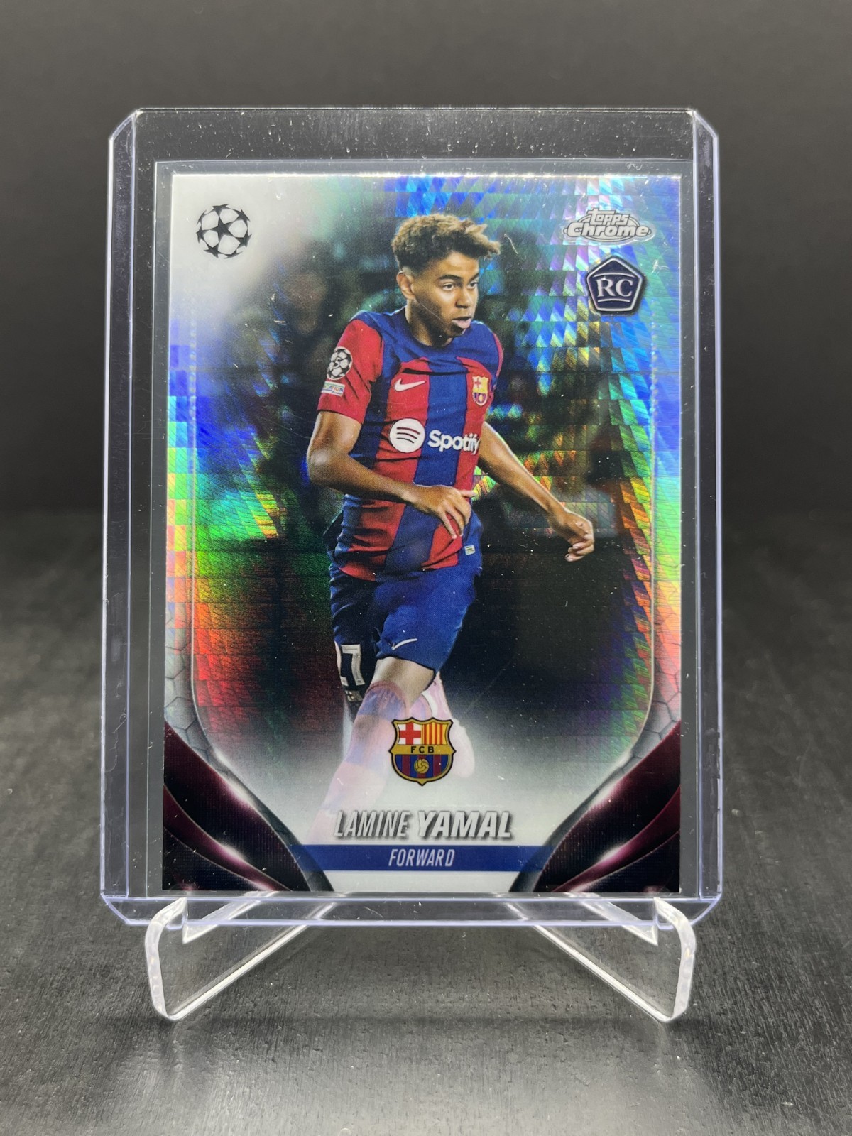 2023-24 Topps Chrome UEFA Soccer Lamine Yamal RC Rookie Prism Refractor #64