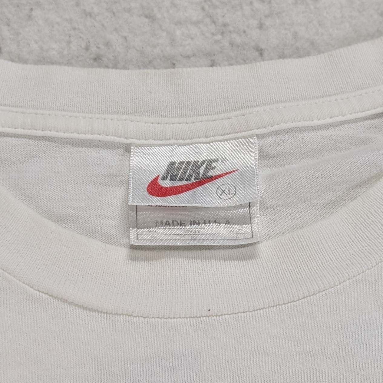 Vtg RARE 90s Nike T-Shirt Men's XL White Plasma Neon Center Big Swoosh Logo USA image 5