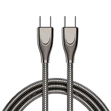 Metal USB-C to USB-C Cord Chew Proof-3.3FT 60W PD Fast Charging &Data Sync Cable