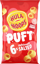 Hula Hoops PUFT - SALTED Multipack 6 X 15G Bags - Deliciously Light and Crispy P