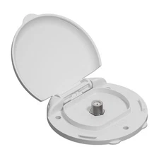 B&B Molders RV Coax Connection Plate, Compact Style, White