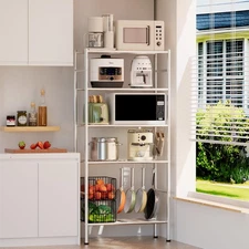 Kitchen Storage Cart, 5 Tier Microwave Cart Stand, Bathroom Organizers and St...