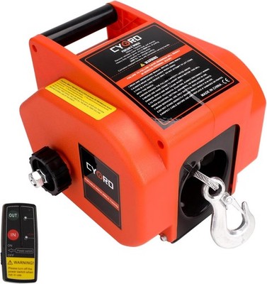 Electric Boat Winch, Reversible Electric Trailer Winch 12V DC, Power-in, Power-o