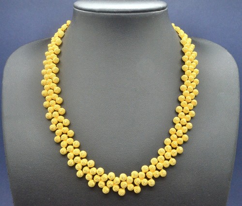Vintage Necklace 1970s Chic Stylish Etruscan Inspired Collar Goldtone Jewellery - Picture 7 of 9