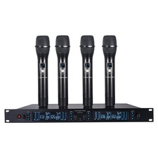 200 Channels Adjustable UHF Wireless Microphone System with Metal Receiver, 4...
