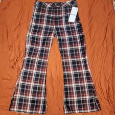 Almost Famous Plaid High Rise Flare Pants 11 Y2K Indie Punk Grunge 90s Retro