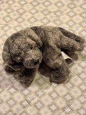 Vintage Russ Berrie Luv Pets "Keats" Adorable Plush Grey White Puppy Dog 7"