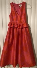 Kate Spade Women’s Size 0 Peplum Dress Pink Floral Dress V Neck Formal Wedding
