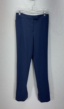 448 Lafayette 148 Women's Virgin Wool Dress Pants Navy Size 16 Office Irving